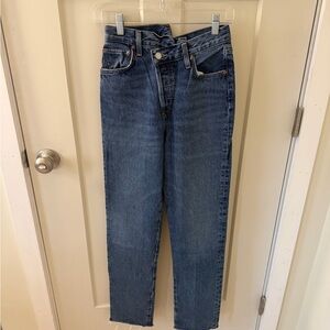 Agolde Criss Cross Straight Denim Jeans
